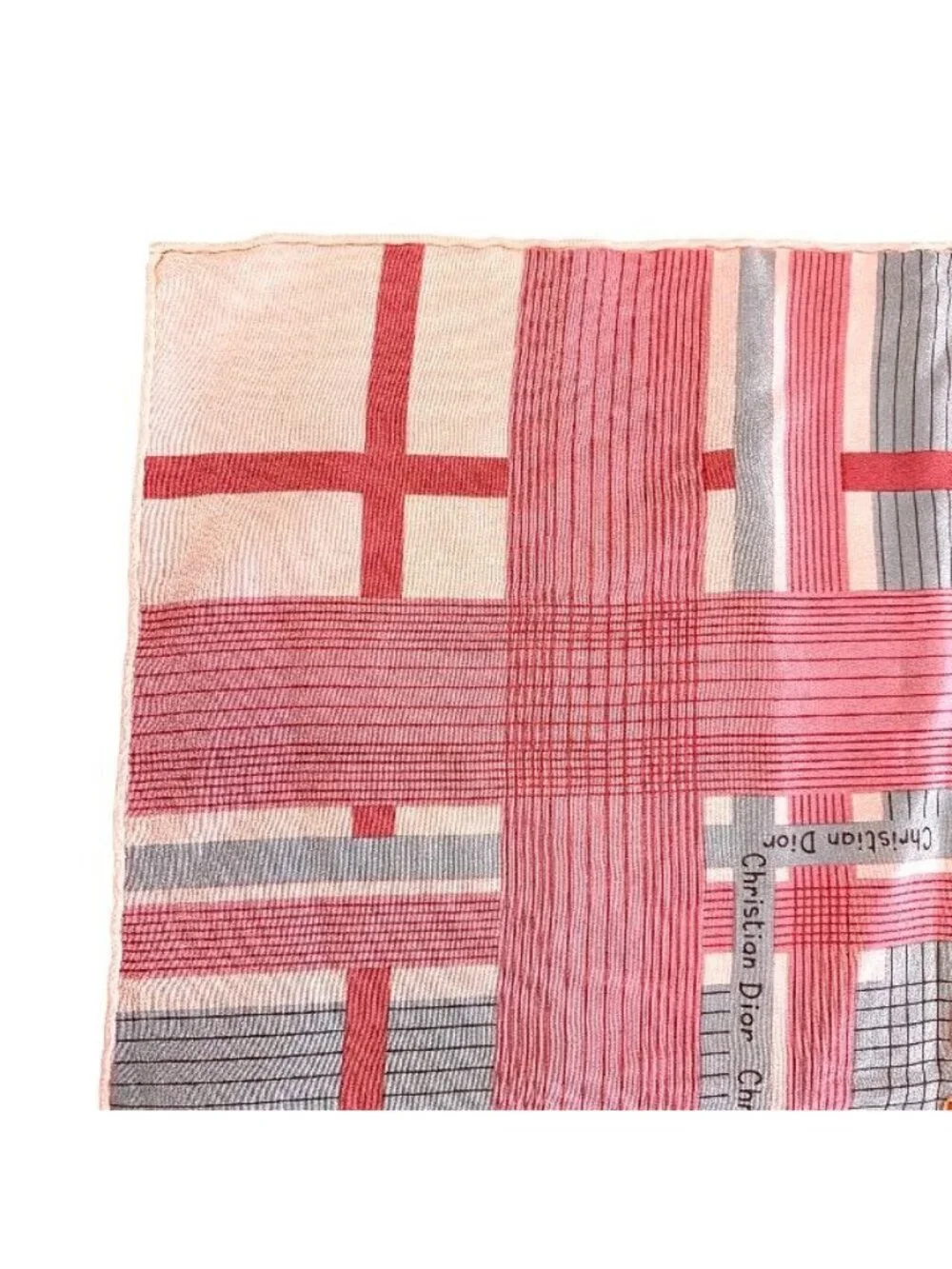 Christian Dior Stole Shawl Scarf Accessories Silk Logo Total Pink Red